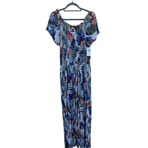 NWT Ripcurl Sayuluta Maxi Dress, Cinched Waist, Tropical, Sz XL‎